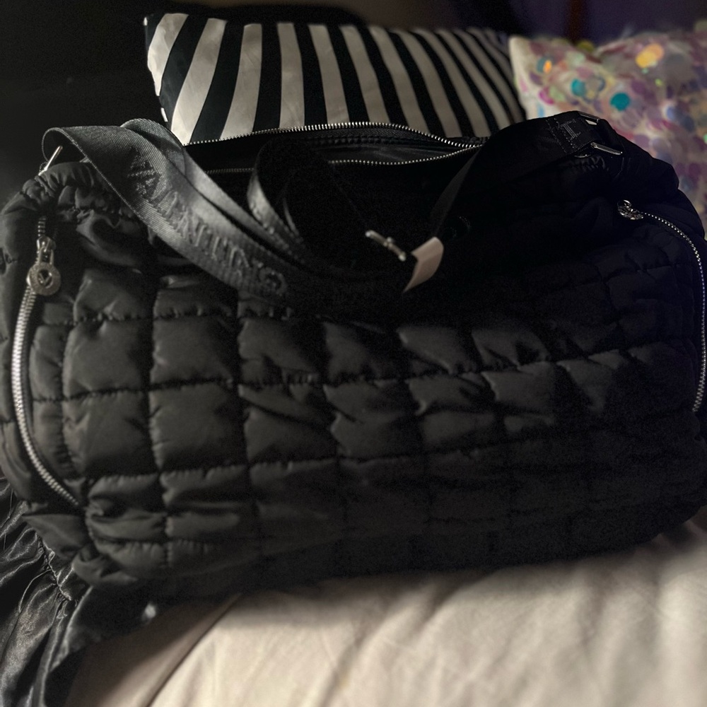Valentino Orlandi Black Quilted Travel Bag